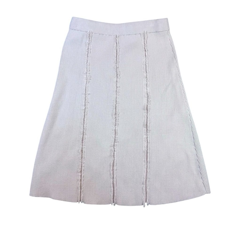 Sioni A-Line Tan Mid Length Skirt with Fringe Detail from Bloomingdale’s